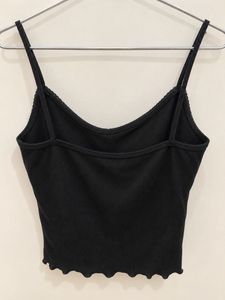 Black Lace Trim Cami Top