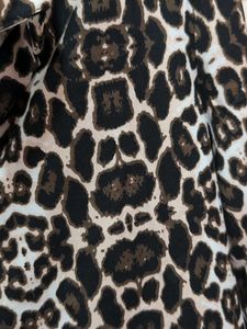 Stylish Leopard Print Tunic Top with Belt