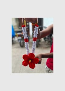 Handmade Red &amp; White Flower Garland