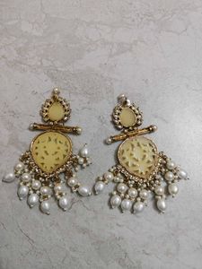 Exquisite Pearl &amp; Stone Dangle Earrings