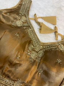 Embellished Brownish Organza Blouse