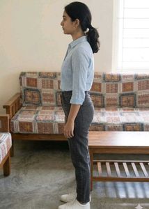 Embroidered Blue Cotton Shirt