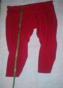 Red silk suit