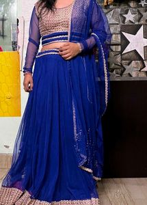 Full Flare Royal Blue Lehenga Choli Set