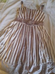 Brown And White Cute Dress