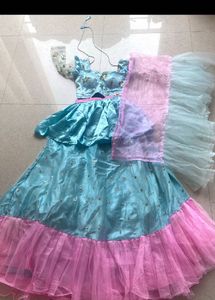 Designer Blue &amp; Pink Lehenga Choli