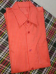 Orange Striped Men's Shirt