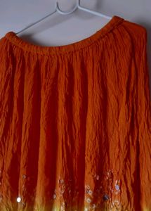 Unused Pure Bandhani Crush stretchable Skirt