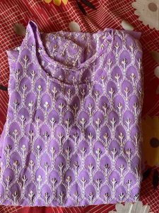 Lavender Embroidered Kurta
