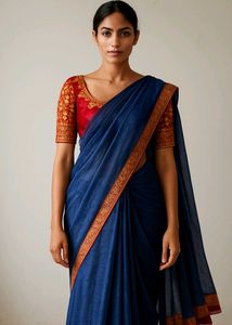 🛍️Shaded Blue Saree with Embellished Blouse