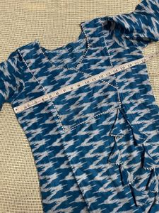 Blue Ikat Print Kurta Set