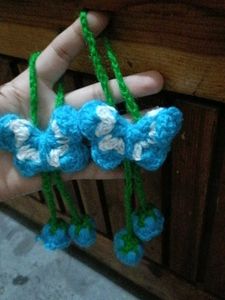 Handmade Crochet Butterfly Hair tie / keychains