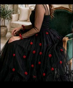 Elegant Black Floral Gown