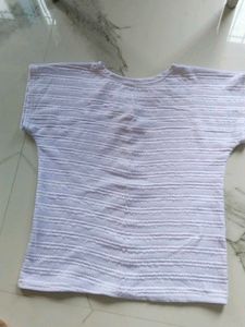 White Textured Sleeveless Top