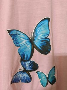 Pink Butterfly Graphic T-Shirt