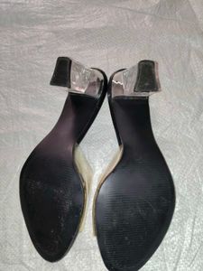 Maven Women’s Transparent Strap Heels – Black Eleg