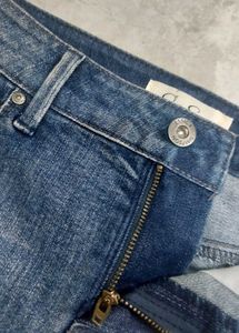Vintage Denim Ruffle Skirt