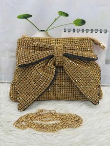 Women Luxury Rhinestones Knot Evening Bag Crystal