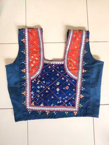 Embroidered Ethnic Denim Top Blouse