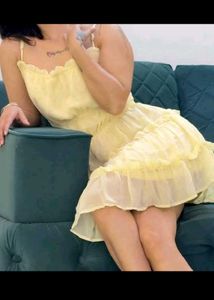 Brand new Shein Yellow Tiered Mini Dress
