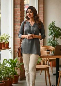 Gray Tunic Top Or Shirt