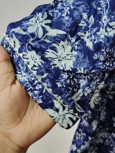 128.Blue Floral Print Kurta