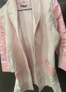 Unique Pink Blazer with Ruched Sleeves