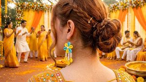 (Garba&amp; haldi jewellery)Seashell Flower Earrings