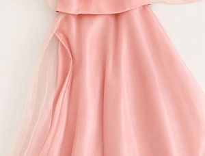 Blush Pink Organza 2-Piece Co-ord Set