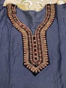 Never wear New Elegant Blue Embroidered Kurti