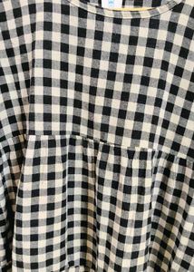 Black &amp; White Gingham Tiered Dress