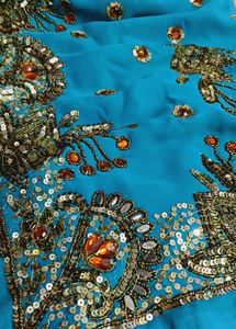 Stunning Blue Embellished Saree