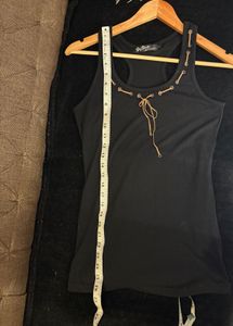 Black Lace-Up Tank Top
