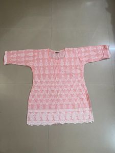 Beautiful Peach Chikankari Kurta