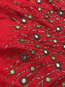 Red Embellished one shoulder kurti
