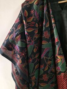Black Kurta with Printed Dupatta