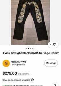 Evisu Diacock Handcrafted Narrow Comfort Jeans