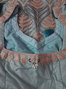 Beautiful Teal Lehenga with Intricate Embroidery