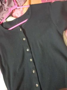 Classic Black Button-Up Top