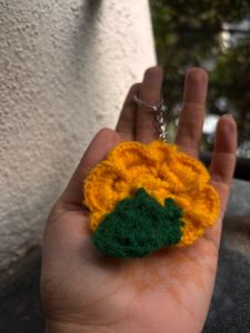 Handmade Crochet Flower Keychain 🌼🧡🧶