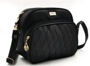 Chic Quilted Black Crossbody Bag