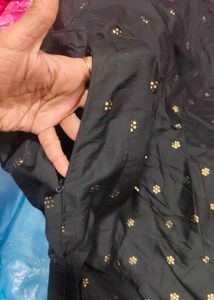 Elegant Black Skirt with Gold Motifs