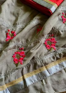 Embroidery chiffon saree