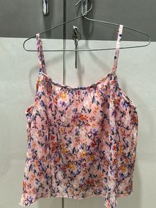 Chic Floral Print Spaghetti Strap Top