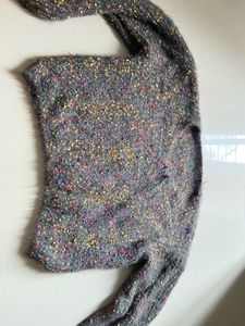 Cozy crop  Speckled Knit Sweater