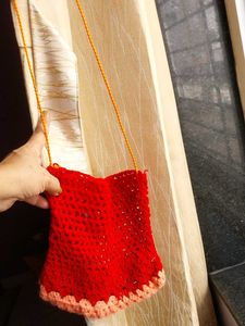 Handmade Red Crochet Bag