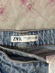 Distressed Denim Skort Shorts