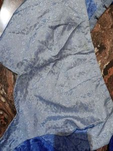 Blue Floral Embroidered Blouse