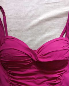 Women's Magenta Ruched Swim Top