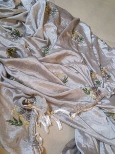 Embroidered Silk Saree. ( No blouse )